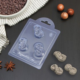 Форма для шоколада пластиковая «Восьмёрки мини», 15,5×10,5×1 см, цвет прозрачный