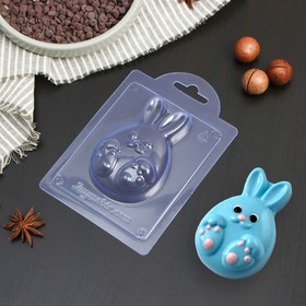 Форма для шоколада пластиковая «Яйцо кролик», 9,3×6×2,4 см, цвет прозрачный