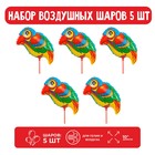 Набор шар фольгированный "Попугай" 10" "Большие глазки"с/палочкой; 5 шт. 9509871 - фото 6498388