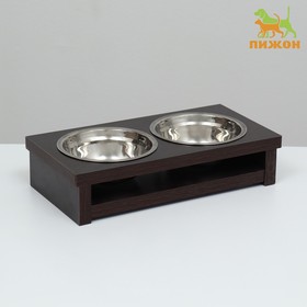 Кормушка для животных двойная, 2 х 250 мл, 29,2 х 15 х 6,7 см