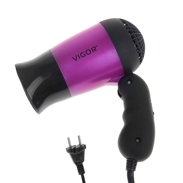 Фен для волос Vigor HX-8056, 500 Вт, 2 скорости, 2 температурных режима, складная ручка