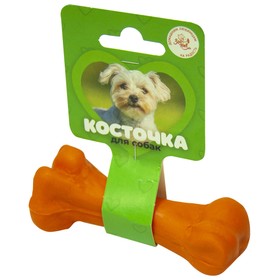 Игрушка "Кость литая" малая Зооник, 11 см, пластикат, оранжевая 9540699