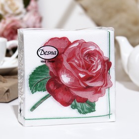 Салфетки бумажные Desna Design ′Красная роза′,1 слоя,24x24,40 листов в Донецке