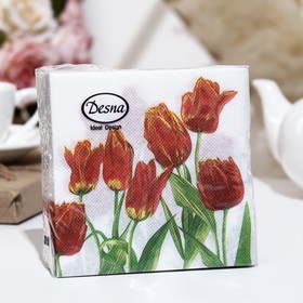 Салфетки бумажные Desna Design ′Тюльпаны,Красная Леди′,1 слоя,24x24,40 листов в Донецке