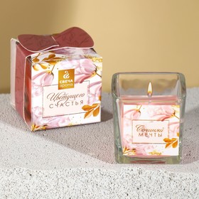 A candle in a glass of “Dreams”, the aroma of raspberries, 5.3 x 5.3 x 5.5 cm