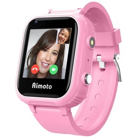 Детские смарт-часы Aimoto Pro 4G, 1.4", GPS, sim, камера, звонки, геозоны, IP67,SOS,фламинго
