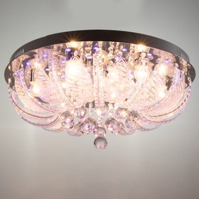 Люстра "Динчжоу" 8х60Вт Е27  LED подсветка хром 60х60см