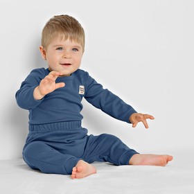 Боди детское с длинным рукавом Basic, рост 56 см, цвет синий