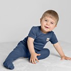 Ползунки детские с закрытыми ножками Basic, рост 56 см, цвет синий - фото 8224690