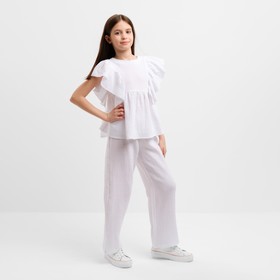 Комплект (блузка и брюки) для девочки MINAKU цвет белый, рост 164 см