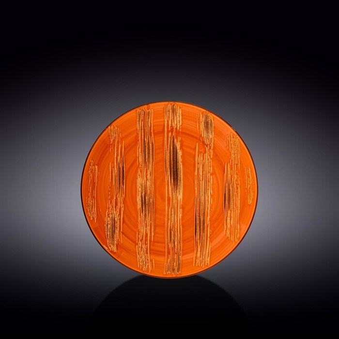 Тарелка круглая Wilmax Scratch, d=20.5 см, цвет оранжевый - фото 130498744