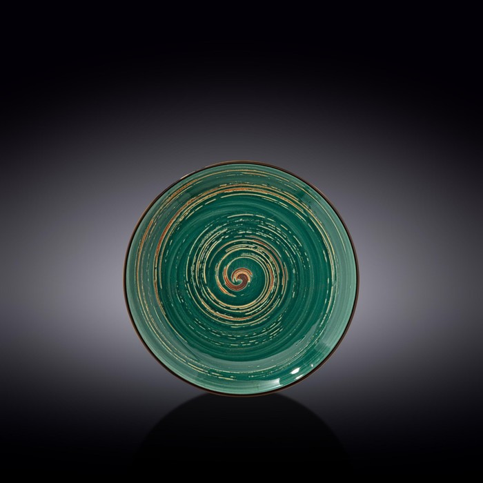 Тарелка круглая Wilmax Spiral, d=18 см, цвет зелёный - фото 130498911