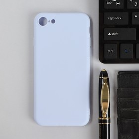 Чехол PERO, для телефона Apple iPhone SE 7/8/2020, сииликоновый, голубой