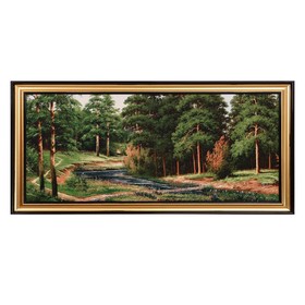 Гобеленовая картина "Тихая речка в лесу" 46х87 см