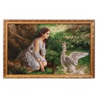 Гобеленовая картина "Девушка и царевна-лебедь" 55х85 см - фото 7132916