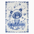 Одеяло байковое Панда 100х140см, цвет синий 400г/м хлопок 100% - фото 7134002