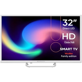 Телевизор Topdevice TDTV32BS02H_WE, 32", 1366x768,DVB-T2/C/S2,HDMI 3, USB 2, Smart TV, белый