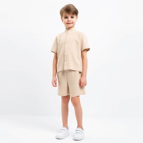 Комплект для мальчика (рубашка, шорты) MINAKU цвет бежевый, рост 98