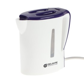 Чайник электрический GELBERK GL-466, пластик, 0.5 л, 500 Вт, бело-фиолетовый