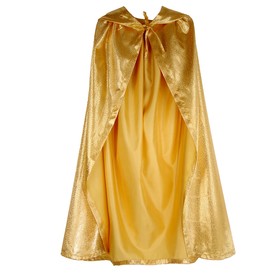Карнавальный плащ детский,атлас,цвет золото с завитком длина 100см
