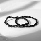 Набор браслетов 2шт шар №4 "Агат черный  и Лава" - фото 7202664