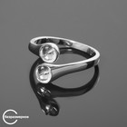 Основа для кольца родированная, 2 штифта, безразмерная, цвет серебро - фото 7144117
