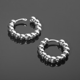 Швензы-кольца родированные "Шарики"d=20мм, цвет серебро