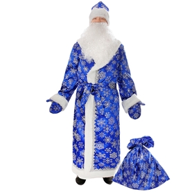 Карнавальный костюм «Дед Мороз», сатин, р. 54-56, цвет синий