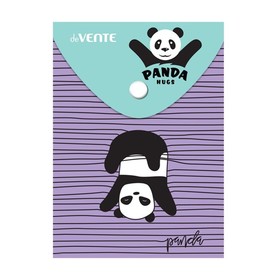 Папка-конверт на кнопке дизайн 158 х 114 мм deVENTE Travel, вертикальная 150 мкм Panda hugs