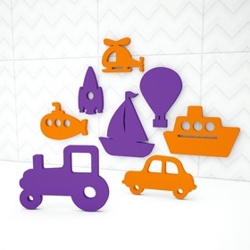 Развивающий набор стикеров для игры в ванне «Транспорт», 8 элементов