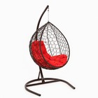 Подвесное кресло КОКОН «Капля» красная подушка, стойка - фото 7849537