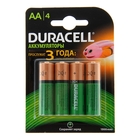 Аккумулятор Duracell, АА, HR6-4BL, 1300 мАч, блистер, 4 шт. Аккумулятор Duracell, АА, HR6-4BL, 1300 мАч, блистер, 4 шт.