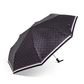 Зонт автоматический «Клетка», облегчённый, сатин, 3 сложения, 8 спиц, R = 52 см, цвет чёрный