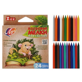 Wax crayons 24 colors ZOO, hex. 