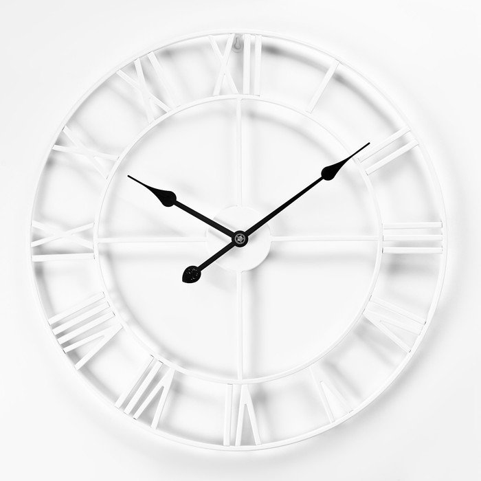 Часы настенные, серия: Лофт, плавный ход, d-60 см, белые - фото 2096798