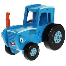Игрушка деревянная «Объёмная каталка. Синий трактор» 12 см в Донецке