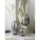 Набор ваз для сухоцветов "Лица", полистоун, 33 см, серебро, Иран, 1 сорт - фото 8037717