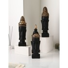 Набор садовых фигур "Будда", полистоун, 40 см, 3 шт, матово-чёрный, 1 сорт, Иран - фото 7970440