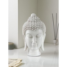 Фигура "Голова Будды", полистоун, 40 см, белый