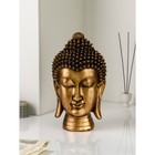 Фигура "Голова Будды", полистоун, 40 см, золото, Иран - фото 8037782