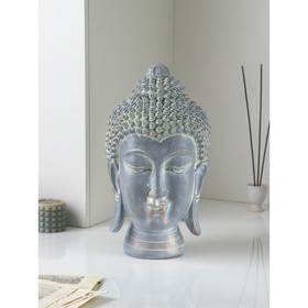 Фигура "Голова Будды", полистоун, 40 см, серый