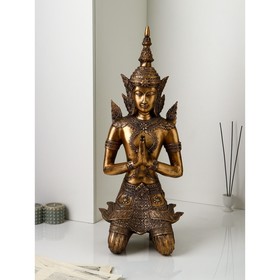 Садовая фигура "Будда", полистоун, 73 см, золото, 1 сорт, Иран