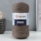 Пряжа "Ribbon" 40% полиэстер, 60% хлопок 125м/250гр (791 какао) 9672098 - фото 7971308