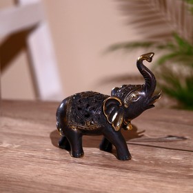 Сувенир "Слон" 13,5х13,5 см, бронза