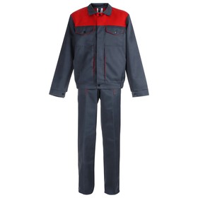 Костюм № 107, куртка + брюки, р. 48-50, рост 170-176 см, цвет серый/красный