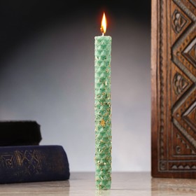 A candle from wax with mint, 13x1.7 cm, 1 hour, green