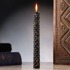 A candle from wax with a basil, 13x1.7 cm, 1 hour, black