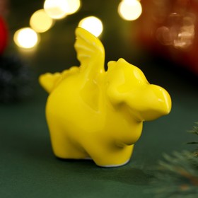 Сувенир новогодний ′Дракон Джет.2024′ интерьерный, желтый, фарфор, 5 см в Донецке