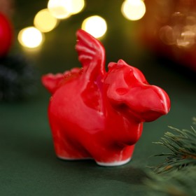 Сувенир новогодний ′Дракон Джет.2024′ интерьерный′,красный, фарфор, 5 см в Донецке