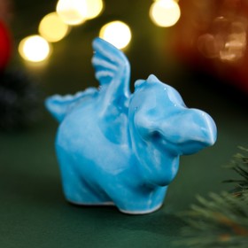 Сувенир новогодний ′Дракон Джет.2024′ интерьерный, голубой,фарфор,  5 см в Донецке